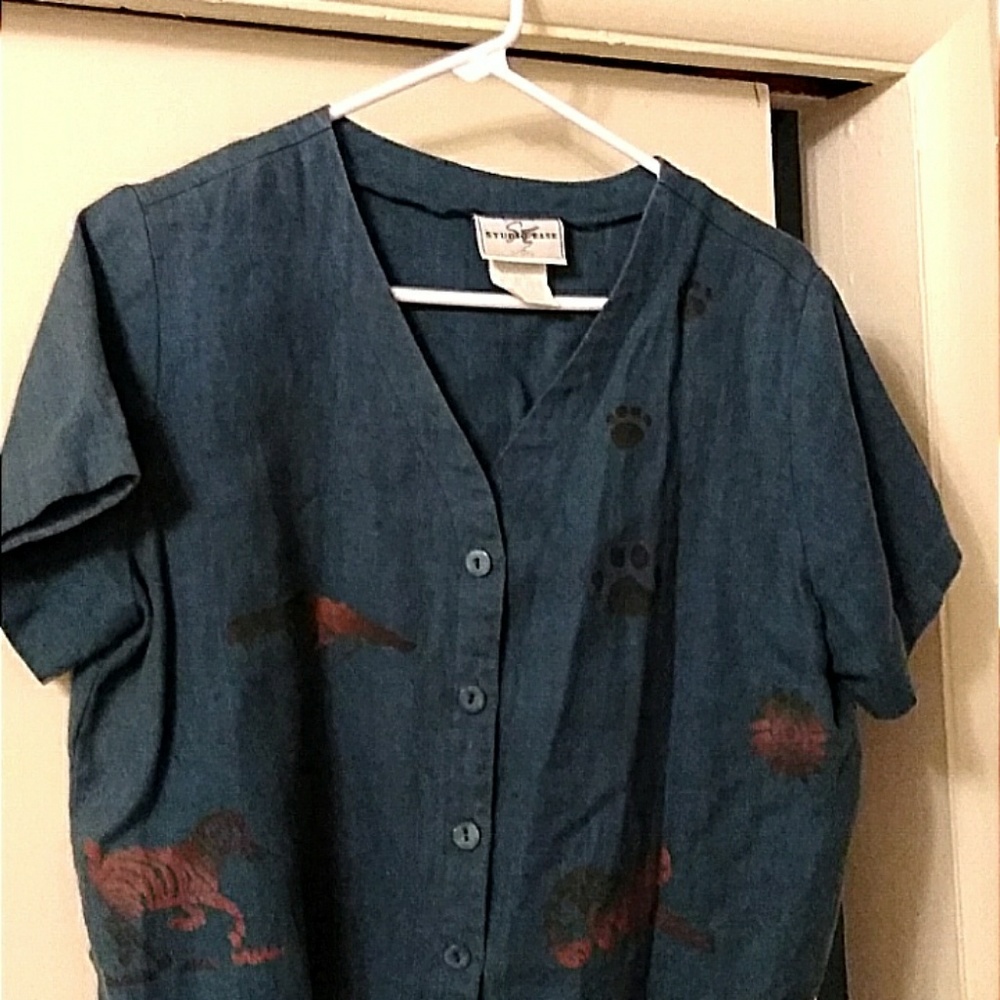 Safari themed short sleeved cropped jacket